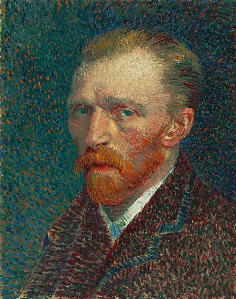 Vincent van Gogh, Self-Portrait, oil on board, 1887 (Public Domain)